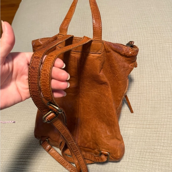 Chic Brown Leather Backpack - Picture 4 of 9